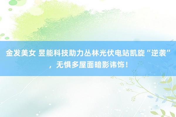 金发美女 昱能科技助力丛林光伏电站凯旋“逆袭”，无惧多屋面暗影讳饰！